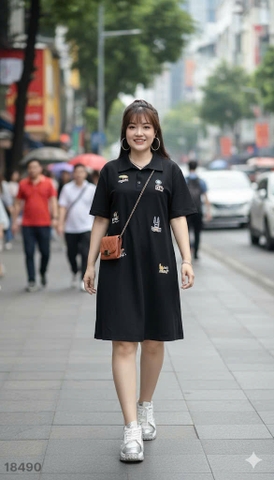 S-0020-18490--Đầm Polo logo 00368