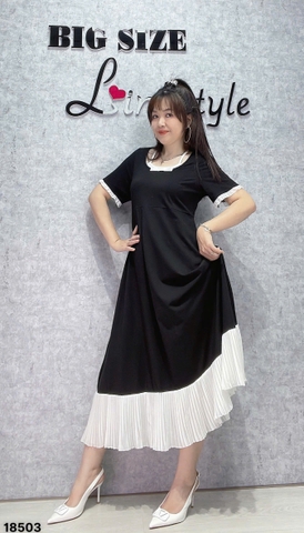 S-0020- 18503--Đầm cổ yếm- 00440 Đen D.ĐẠI Tiec Tiệc