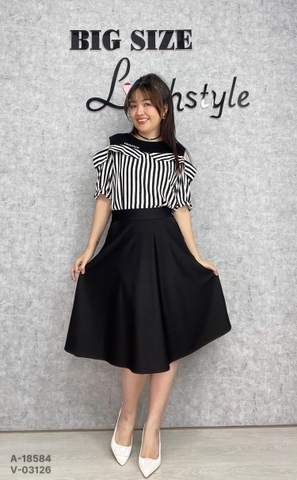 Váy công sở BIG SIZE dáng dài D1065- 2 Túi - 03126