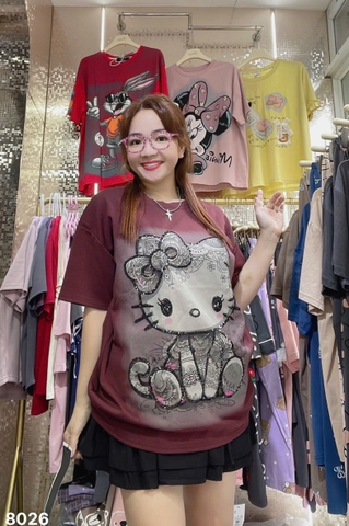 Áo thun cổ tròn 00288 Kity to Kimsa- 8026