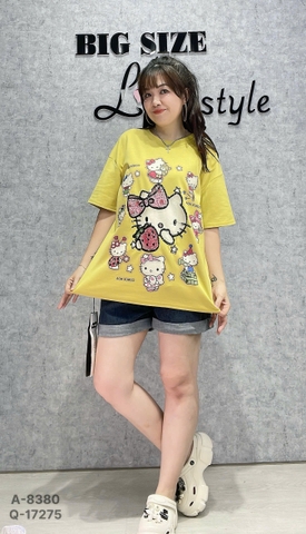 SALE -- Áo thun cổ tròn 00180 Kity Dâu- 8380