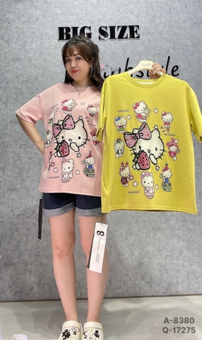 Áo thun cổ tròn 00256 Kity Dâu- 8380