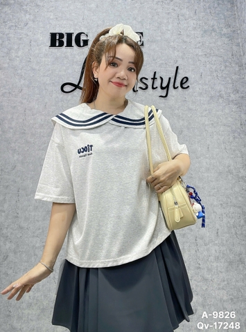 Áo thun thuỷ thủ, cổ bèo BIGSIZE Quảng Châu 00224 logo- 9826