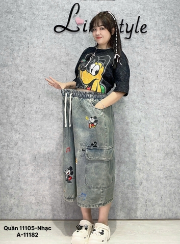 11105 - Q.Jean lửng hộp Micky NỐT NHẠC- 00360