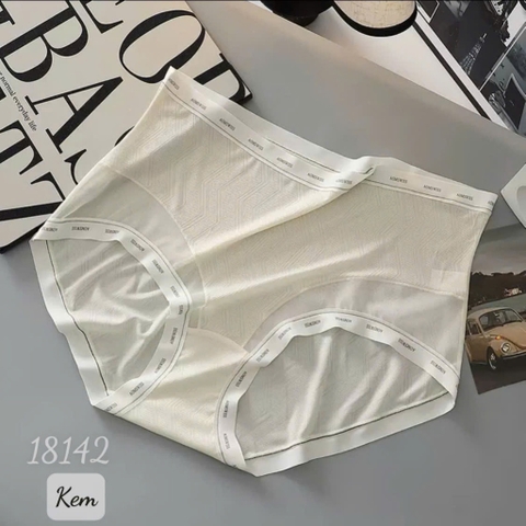 Quần lót chip BIGSIZE Quảng Châu chữ AOM cạp cao, chất thun đẹp co giãn - 18142 - KEM