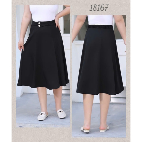 18167 Váy dài 2 nút 00297 ĐEN