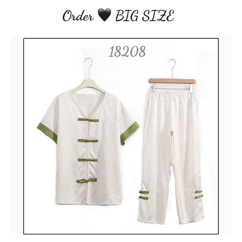 Bộ dài BIGSIZE QCCC SD.Trung Hoa cổ Tim trẻ trung, sang trọng - 18208- KEM