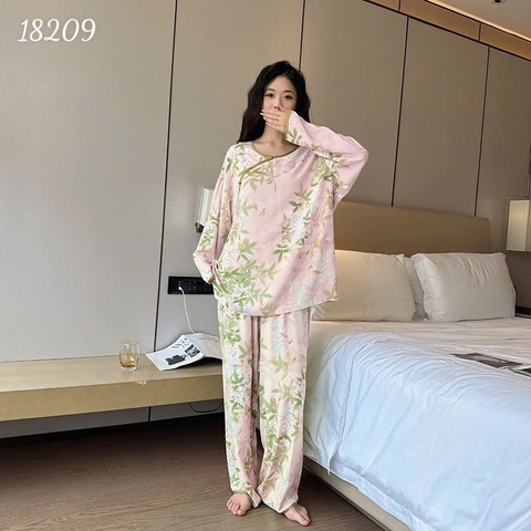 Bộ dài BIGSIZE QCCC SD.Trung Hoa TDQD Lá trẻ trung, sang trọng - 18209 - HỒNG