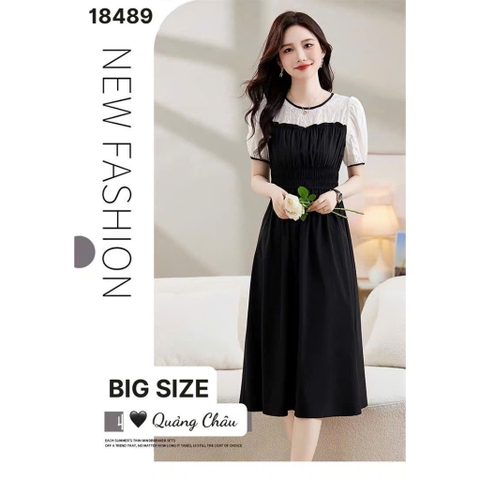 S-0020- 18489- Đầm vai Ren nhúng 00400