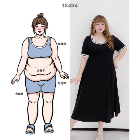 S-0020- 18494--Đầm CJ- 00360 Đen- D.ĐẠI Tiec Tiệc