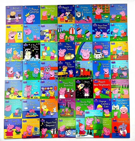 Peppa Pig bộ hộp xanh, (Sách nhập) – 50 quyển + File nghe MP3