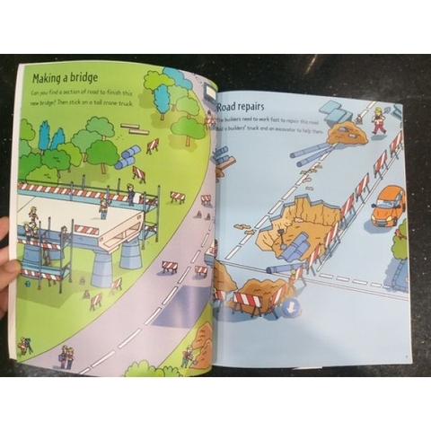 Sách dính dán – Usborne Sticker Book – Building sites