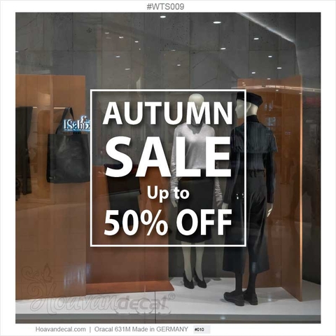 Decal Dán Kính Giảm Giá Autumn Sale Up