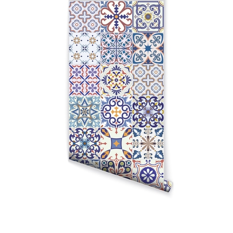 Decal Dán Gạch Bông Hoa Văn Sang Trọng Cổ Điển