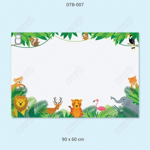 Decal Dán Tường Bút Lông Hoạt Hình Rừng Xanh Dễ Thương Cho Bé