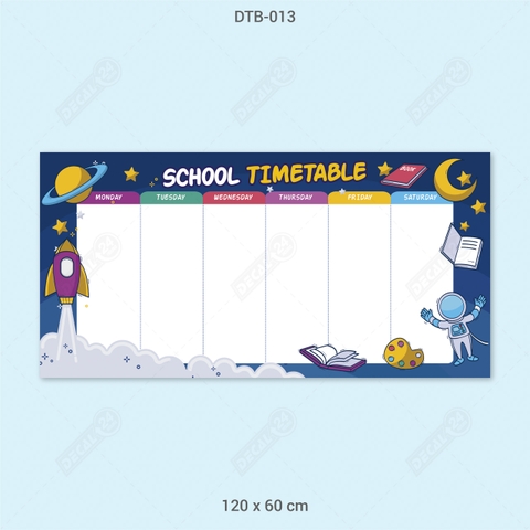 Decal Dán Tường Bút Lông Thời Khóa Biểu Không Gian Dễ Thương Cho Bé