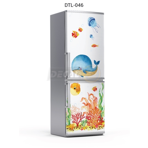 Decal Dán Tủ Lạnh Decal24h Đại Dương Chibi Dễ Thương ( DTL-046 )