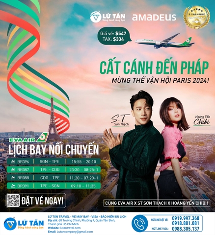 Cất cánh đến PHÁP hòa mình vào không khí thế vận hội mùa hè cùng EVA AIR CHỈ TỪ 547 USD