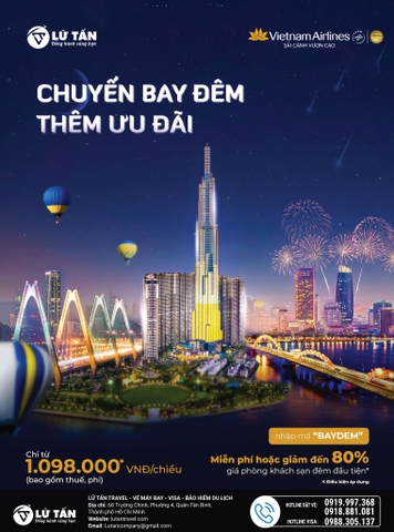 GẬP TRÀN ƯU ĐÃI KHÁCH SẠN CHO CHUYẾN BAY ĐÊM CÙNG VIETNAM AIRLINES