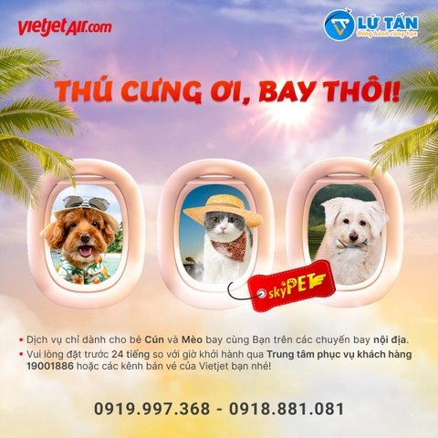 Bay cùng thú cưng từ Vietjet Air