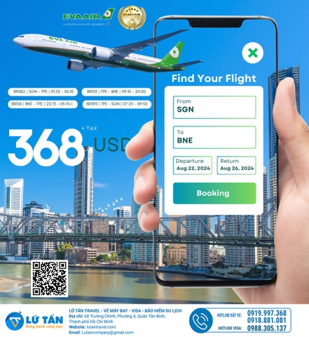 KHÁM PHÁ VẺ ĐẸP BRISBANE CÙNG EVA AIR CHỈ TỪ 368 USD