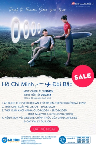 ƯU ĐÃI HẤP DẪN CHO CHUYẾN ĐI ĐẾN ĐÀI LOAN CÙNG CHINA AIRLINES VÀO MÙA THU NÀY !!!