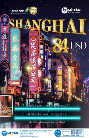 KHÁM PHÁ THƯỢNG HẢI SẦM UẤT CÙNG EVA AIR CHỈ TỪ 84 USD