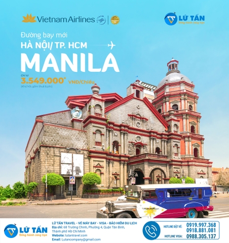 ️MỞ ĐƯỜNG BAY MỚI, ƯU ĐÃI SIÊU HỜI TỚI MANILA CÙNG VIETNAM AIRLINES