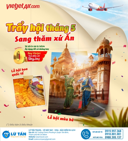 BAY ẤN 0 ĐỒNG, ĐẮM SAY MÙA LỄ HỘI CÙNG VIETJET AIR