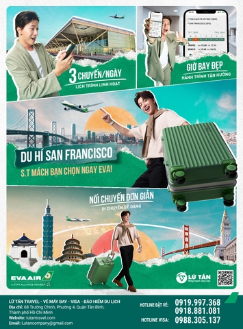 CÙNG EVA AIR LÊN KÈO CHU DU SAN FRANCISCO?