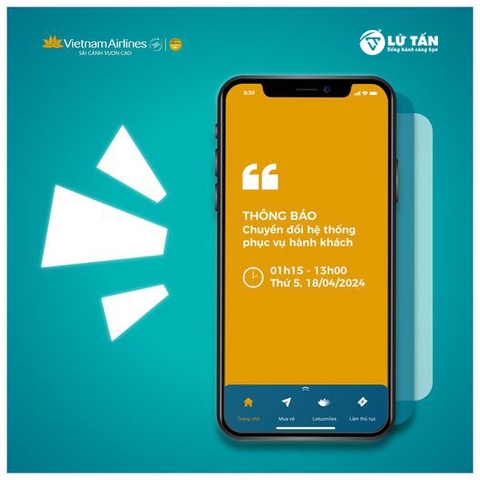 Vietnam Airlines thông báo về việc chuyển đổi hệ thống phục vụ hành khách
