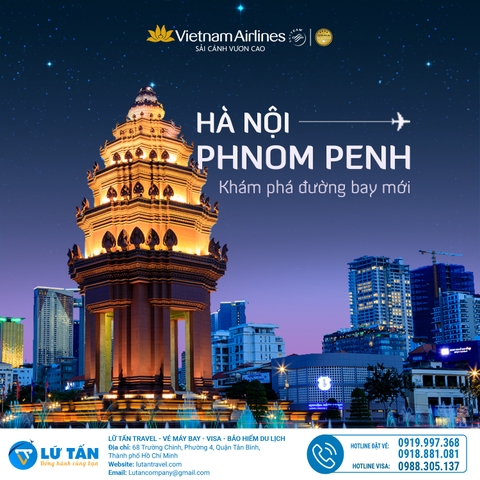 VIETNAM AIRLINES KHAI TRƯƠNG ĐƯỜNG BAY MỚI HÀ NỘI - PHNOM PENH