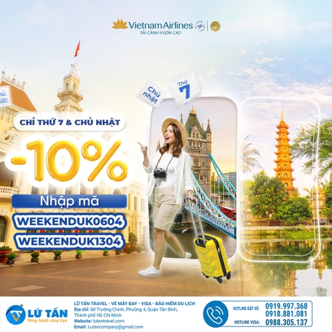 BAY THẲNG ĐẾN LONDON: DEAL HOT CUỐI TUẦN - SĂN VÉ CỰC ĐÃ CÙNG VIETNAM AIRLINES