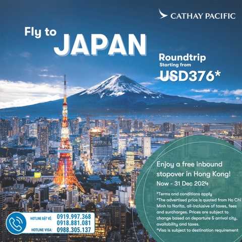 KHUYẾN MÃI THÁNG 9 CỰC SỐC CÙNG CATHAY PACIFIC