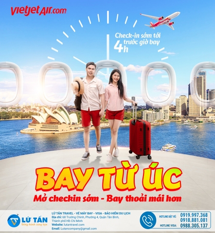 BAY TỪ ÚC - MỞ CHECK-IN SỚM, BAY THOẢI MÁI HƠN CÙNG VIETJET AIR!