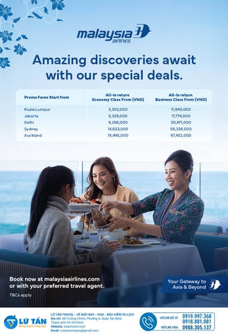 KHUYỄN MÃI MÙA HÈ TỪ MALAYSIA AIRLINES