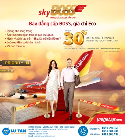 Bay đẳng cấp BOSS, giá chỉ ECO cùng Vietjet Air