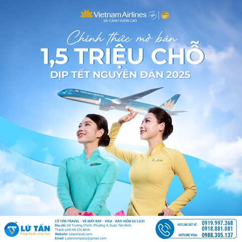 VIETNAM AIRLINES MỞ BÁN 1,5 TRIỆU CHỖ DỊP TẾT NGUYÊN ĐÁN 2025