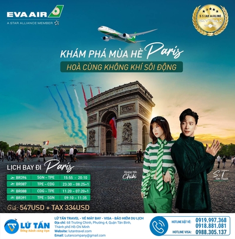 KHÁM PHÁ MÙA HÈ SÔI ĐỘNG CÙNG EVA AIR CHỈ TỪ 547 USD