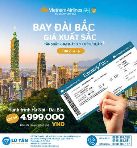 BAY ĐÀI BẮC - GIÁ XUẤT SẮC CÙNG VIETNAM AIRLINES