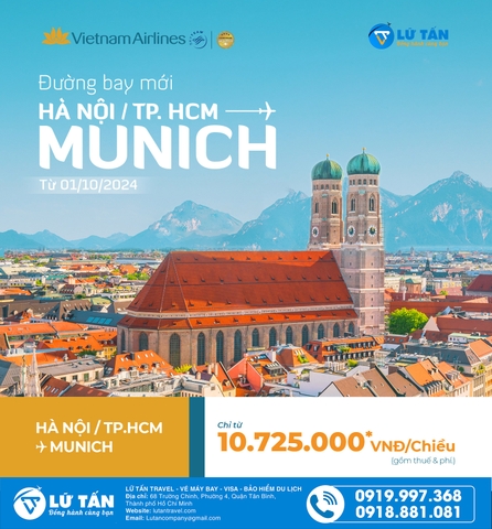 ƯU ĐÃI ĐỒNG HÀNH, CÙNG BẠN BAY THẲNG TỚI MUNICH CÙNG VIETNAM AIRLINES