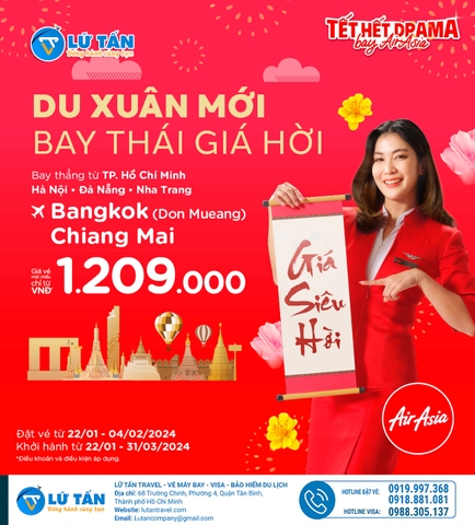DU XUÂN MỚI - BAY THÁI GIÁ HỜI cùng Air Asia