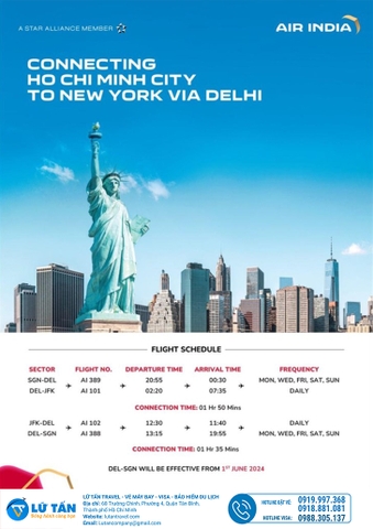BAY MỸ THUẬN TIỆN GIÁ TỐT CÙNG AIR INDIA