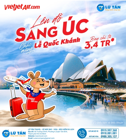 Tháng 1 Bay Úc mừng Quốc Khánh chỉ từ 3,4tr