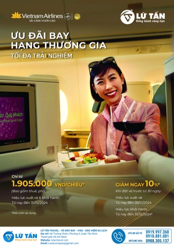 BAY HẠNG THƯƠNG GIA - TỐI ĐA TRẢI NGHIỆM CÙNG VIETNAM AIRLINES