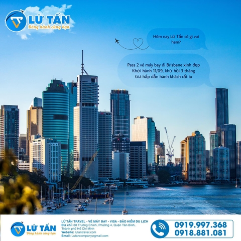 Nhượng vé máy bay đi Brisbane - Úc, khởi hành 11/09, khứ hồi 3 tháng