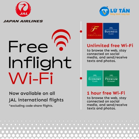 Free Wifi Trên Chuyến Bay Quốc Tế Của Japan Airlines