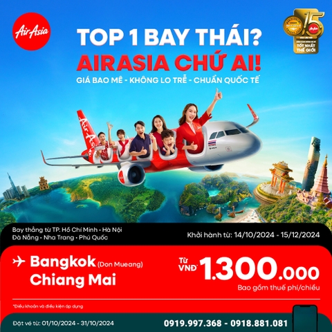 TOP 1 BAY THÁI? AIRASIA CHỨ AI!