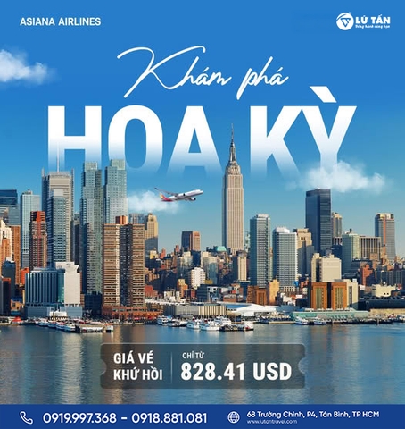Asiana Airlines 2025: Ưu đãi bay Hà Nội - Hoa Kỳ, chỉ từ 828 USD