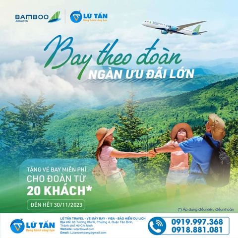 Bay theo đoàn, ngàn ưu đãi lớn cùng Bamboo Airways